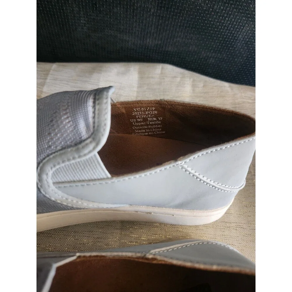 OLUKAI Pehuea Women's Slip On Sneakers Casual Everyday Shoes Gray Blue Size 7